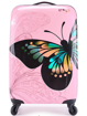 Obrázok z Kabínový kufor ABS - PC tlač motýľ ružová
