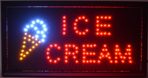 Obrázok z Svetelná LED reklama, pútač - ICE CREAM