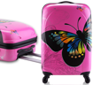 Obrázok z Cestovný kufor ABS veľ. M - PC potlač motýľ ružová