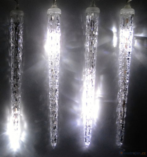 Obrázok z Svetelné LED cencúle vonkajšie, padajúci sneh - 23 cm/8 ks V2