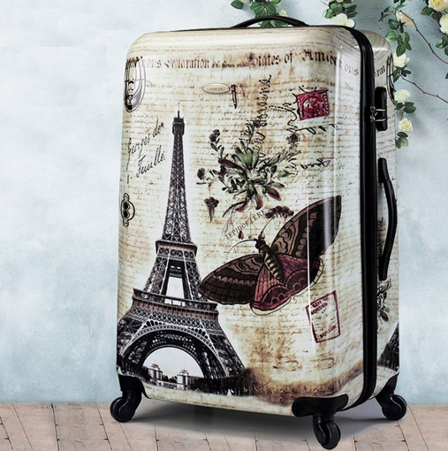 Obrázok z Cestovný kufor ABS veľ. M - PC potlač Paris Vintage