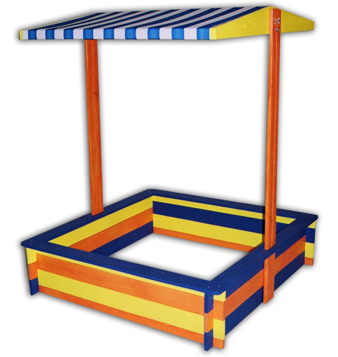 Obrázok z Drevené pieskovisko so strechou 115x115x140