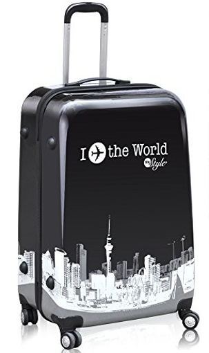Obrázok z Cestovný kufor veľký ABS veľ. L - PC potlač I FLY THE WORLD 
