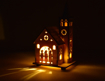 Obrázok z Vianočná drevená LED dekorácia vyrezávaná na stôl - A1