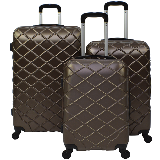 Obrázok z Škrupinové kufre 3 ks, cestovná sada na 4 kolieskach - Vafle