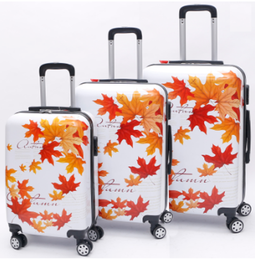 Obrázok z Cestovní kufry sada 3ks ABS - PC tisk Podzim