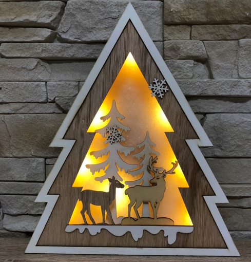 Obrázok z  LED svetelná drevená dekorácia - strom