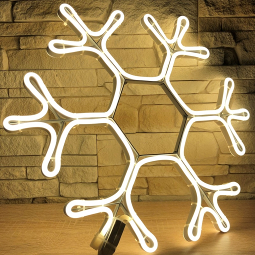 Obrázok z Vianočné LED neónové osvetlenie vonkajšie - vločka 40 cm