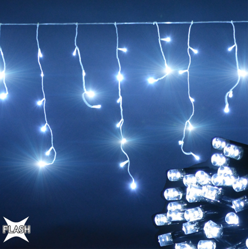 Obrázok z Vianočné osvetlenie vonkajšie, kvaple 100 LED/4,5 m s FLASH extra veľké LED diódy