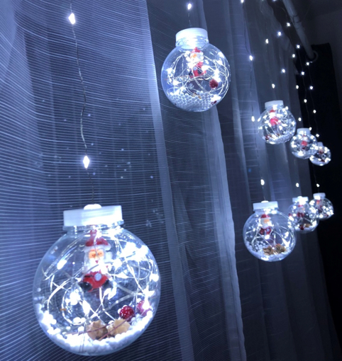 Obrázok z LED svetelná záclona guľôčky Santa Claus - 8 ks/3,8 m