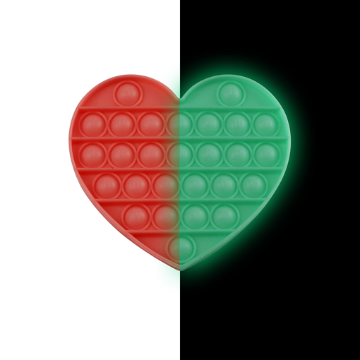 Obrázok z Pop it antistresová hra - srdce svietiace v tme