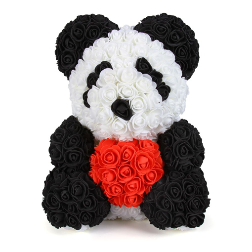 Obrázok z Medvedík Panda z ruží a srdcom 40 cm