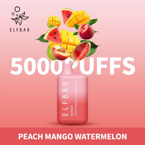 Obrázok z Elf Bar 5000 - Peach Mango Watermelon
