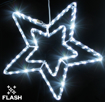Obrázok z Vianočné LED osvetlenie hviezda 55 cm s flash efektom - dekorácia na okno, dvere, výklad