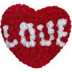 Obrázok z Srdce z ruží s nápisom LOVE