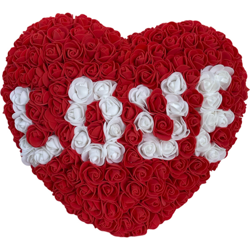 Obrázok z Srdce z ruží s nápisom LOVE