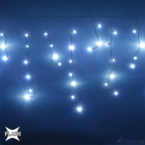Obrázok z Vianočné osvetlenie vonkajšie, svetelné LED kvaple 310 ks/15 m s flash efektom a časovačom, čierny kábel