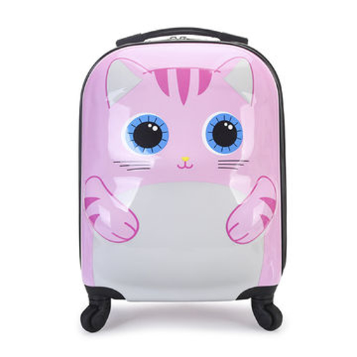 Obrázok z Detský 3D kufor na 4 kolieskach - mačka