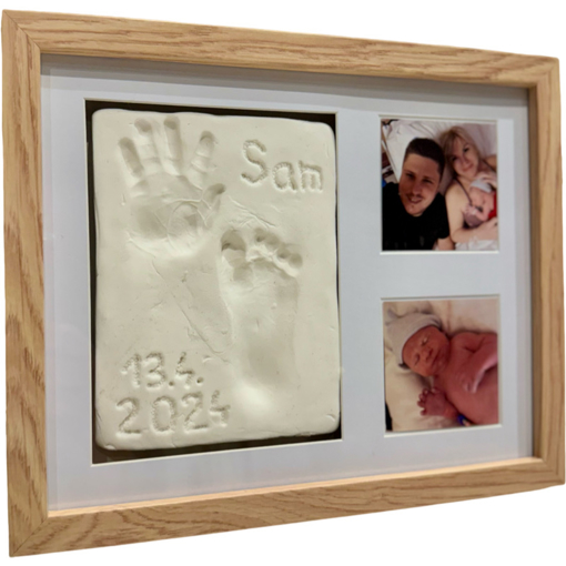 Obrázok z Trojrámeček pro miminko na otisky nožičky ručičky s pověšením na zeď nebo na stůl