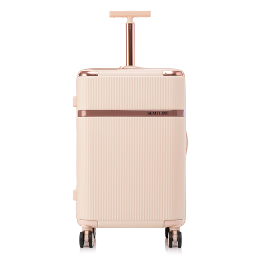 Obrázok z Stredný kufor 60 litrov Semi Line T5669-3 Ecru - surový hodváb