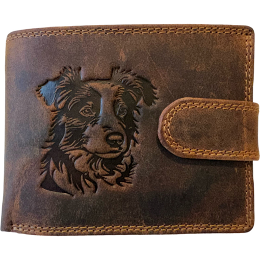 Obrázok z Kožená peněženka s motivem psa Border Kolie – stylový doplněk pro milovníky věrných společníků