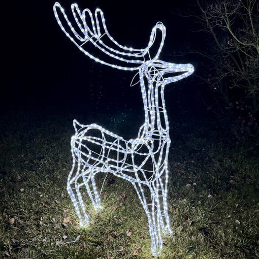 Obrázok z Svetelný vianočný LED sob 180 cm – ľadovo biely s pôsobivým FLASH efektom
