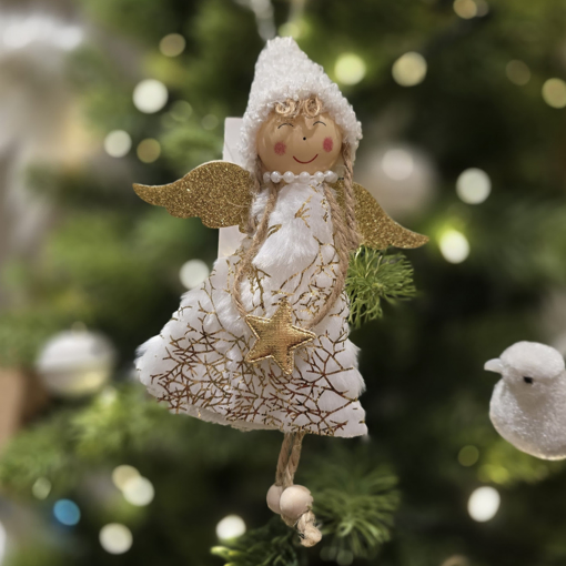 Obrázok z Anděl závěsná dekorace na vánoční stromeček s třpytivými detaily