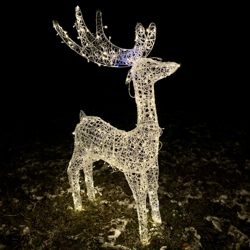 Obrázok z Vianočný svietiaci 3D LED sob 180 cm s flash efektom – pôsobivá svetelná dekorácia do záhrady aj k domu