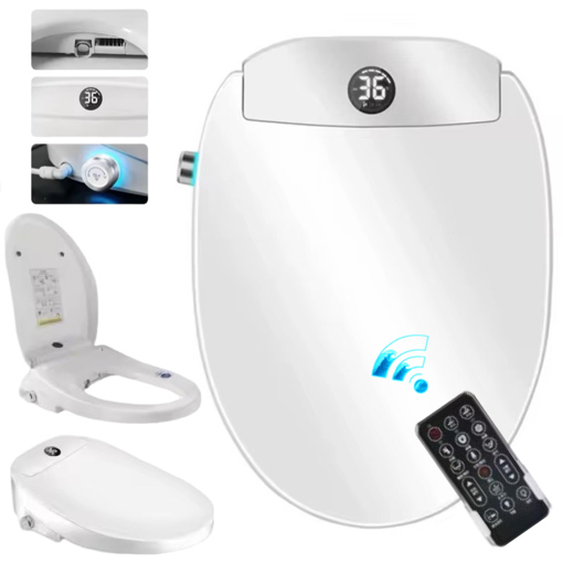 Obrázok z Japonský inteligentný bidet s diaľkovým ovládaním, vyhrievaním, sprškou, sušením, umývacou funkciou a automatickým otváraním dosky – S kratší variant