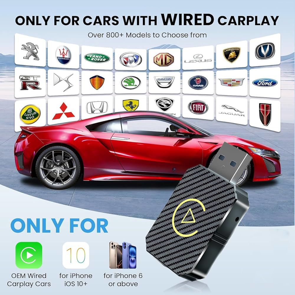 Adaptér CarPlay Android Auto bezdrôtový 2v1 - USB/USBC Plug & Play ...