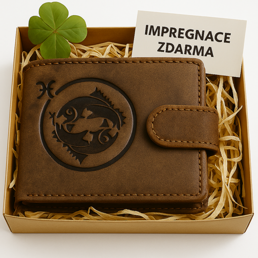 Obrázok z Kožená peňaženka so znamením zverokruhu - Ryby (19. februára – 20. marca)