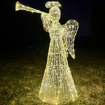 Obrázok z Vonkajší XXL LED anjel s trúbkou 105 cm s flash efektom