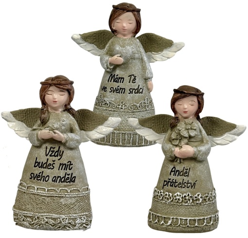 Obrázok z Traja strážni anjeli 10 cm – sada srdca, priateľstvo a ochrana