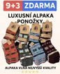 Obrázok z Dámske termo ponožky 9 + 3 páry z alpaka vlny s tradičným pleteným vzorom vločky