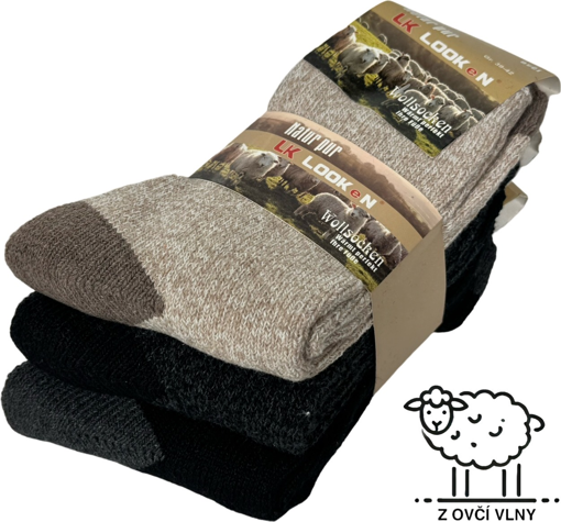 Obrázok z Dámské ponožky z ovčí vlny - sada 3 párů pro maximální teplo a pohodlí