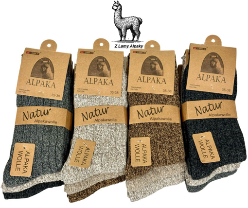 Obrázok z Dámske ponožky z vlny alpaky - sada 3 párov, extra hrejivé Natur