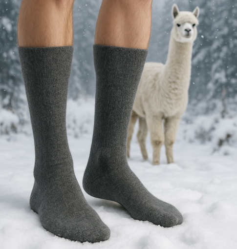 Obrázok z Thermo pánske predĺžené ponožky z alpaka vlny - sada 3 párov, extra hrejivé