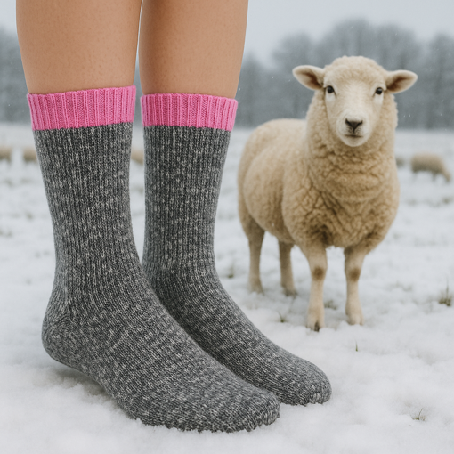 Obrázok z Dámske ponožky z ovčej vlny - sada 3 párov, extra silné a hrejivé