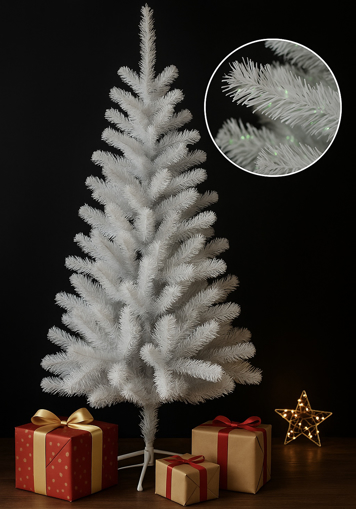 Obrázok z Umelý vianočný strom Perleťovo biela Premium 180 cm + stojan