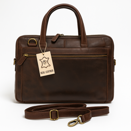 Obrázok z Luxusní kožená taška na notebook 13–14” | Ručně vyráběná z pravé kůže