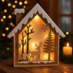Obrázok z LED svetelná drevená dekorácia - domček