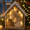 Obrázok z LED svetelná drevená dekorácia - domček