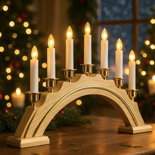 Obrázok z Vianočné osvetlenie svietnik - horiaca dekorácia za okno