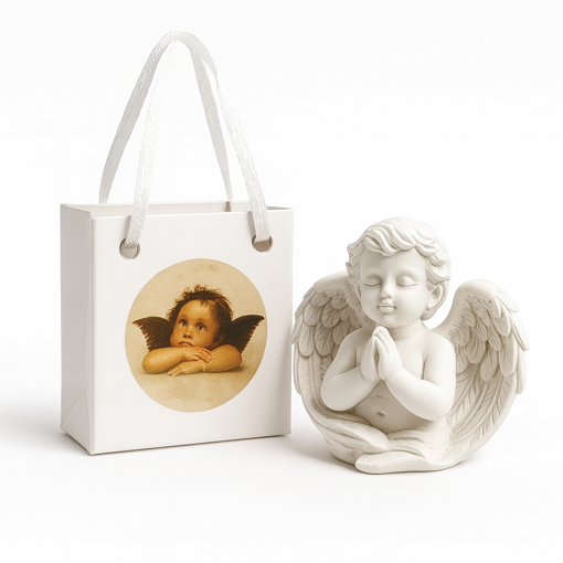 Obrázok z Strážny Anjel pre šťastie v darčekovej taštičke – nežný talizman pre pokoj a ochranu