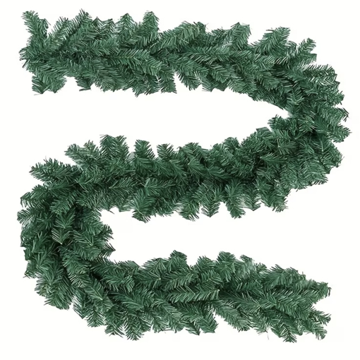 Obrázok z Vianočná zelená girlanda 2,7 m – hustá výzdoba pre domov, kanceláriu aj výlohy