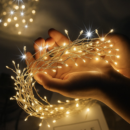 Obrázok z Nano LED vianočná reťaz - ježko, vonkajšie 300 LED / 15 m s FLASH efektom a časovačom