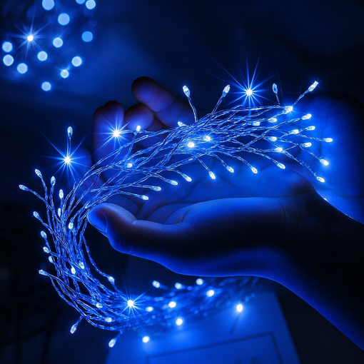 Obrázok z Nano LED vianočná reťaz - ježko, vonkajšie 600 LED / 25 m s FLASH efektom a časovačom