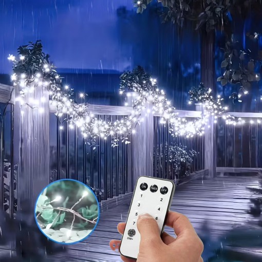 Obrázok z Nano LED vianočná reťaz - ježko, vonkajšie 1500 LED / 55 m s ovládačom, časovačom, pamäťou a reguláciou intenzity svietenia