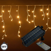 Obrázok z Solárne vianočné osvetlenie vonkajšie, svetelné LED kvaple 105ks/7,5m s prepojovacím systémom, ovládačom, časovačom a reguláciou intenzity svietenia