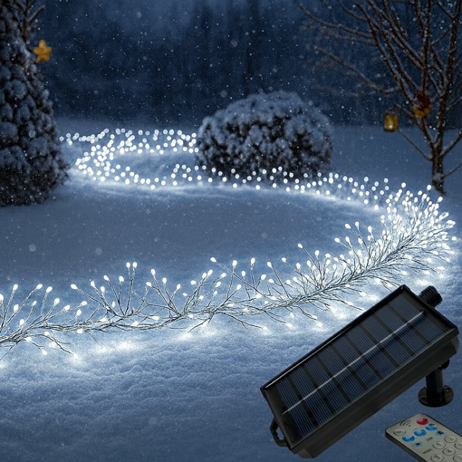 Obrázok z Solárne Nano LED vianočná reťaz - ježko, vonkajšie 1500 LED / 55 m s ovládačom, časovačom, pamäťou a reguláciou intenzity svietenia